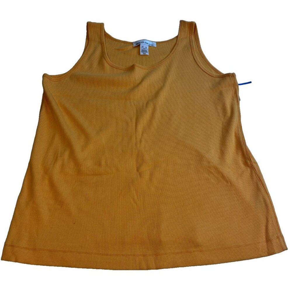 Jones New York Sport Women's Bright Orange Sleeveless Ribbed Tank Top Size XL
